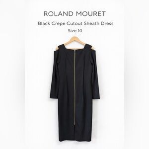 Roland Mouret Black Crepe Cutout Sheath Dress Size 10